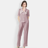 Women's Mulberry Silk Pajama Set Short Sleeve Silk Sleepwear
